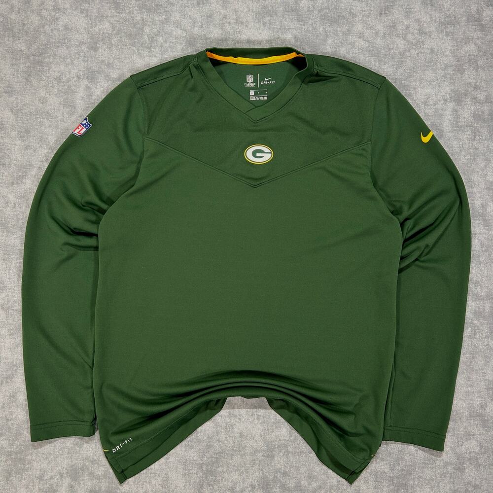 Nike NFL Green Bay Packers athletic sportswear long sleeve shirt mens Medium